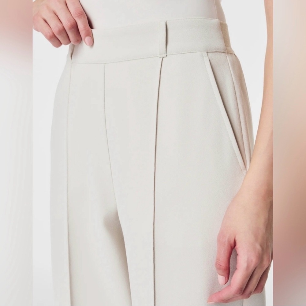 SPANX Cream (XL) Opacity Crepe Wide Leg Pants